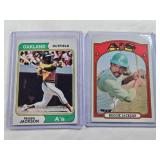 Lot of 2 Reggie Jackson Cards 1974 #130 & 1972 #435 - Oakland A