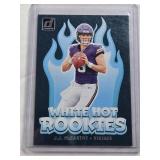 J.J. McCarthy Rookie 2024 Panini Donruss White Hot Rookies Insert #WH1 - Minnesota Vikings Football Card