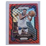 Anthony Edwards 2023-24 Panini Prizm Red Wave Refractor #108 - Minnesota Timberwolves Basketball Card
