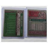 Lot of 2 Reggie Jackson Vintage Baseball Cards 1976 #500, 1975 #300 - Oakland A