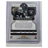 Charles Woodson 2021 Panini Prizm Green Refractor #186 and Numbered 45/175 - Oakland Raiders Football Card