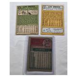 Lot of 3 Lou Brock 1967 #285, 1968 # 520, 1975 # 540 - Vintage St. Louis Cardinals Baseball Cards