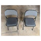 Pair of Folding Chairs with Padded Seats and Backs