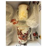 Williams Sonoma Holiday Mug and Plate Set with Reindeer Design