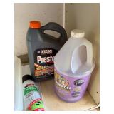 Garage Tool and Fluid Assortment with Wicker Basket - content quantities unverified