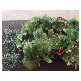 Christmas Decor Set: Artificial Garland and String Lights