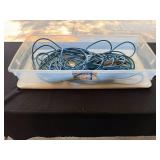 Collection of Blue Extension Cords in Storage Tub