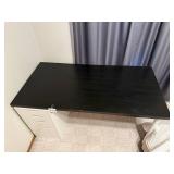 Black Desk with White Drawers and Sturdy Legs