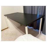 Black Desk with White Drawers and Sturdy Legs