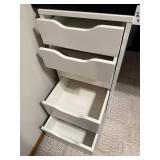 Black Desk with White Drawers and Sturdy Legs