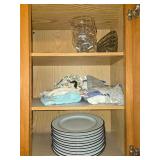 Crate & Barrel SPAL Porcelain Dinner Plates and Glass Dessert Dishes