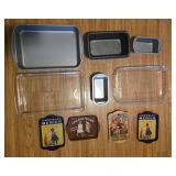 Collection of Baking Pans and Vintage Tin Signs