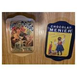 Collection of Baking Pans and Vintage Tin Signs