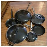 Set of Non-Stick Cookware with Glass Lids