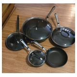 Set of Non-Stick Cookware with Glass Lids