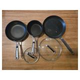 Set of Non-Stick Cookware with Glass Lids