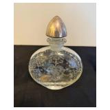 Set of 3 Decorative Glass Items: Cut Glass Tumblers, Vintage Decanter and Etched Perfume Bottle