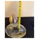 Set of 3 Decorative Glass Items: Cut Glass Tumblers, Vintage Decanter and Etched Perfume Bottle