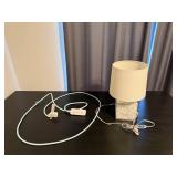 Elegant Table Lamp with Mother-of-Pearl Like Base and Extension Cord