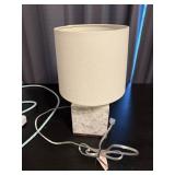 Elegant Table Lamp with Mother-of-Pearl Like Base and Extension Cord
