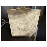 Elegant Table Lamp with Mother-of-Pearl Like Base and Extension Cord
