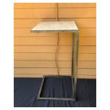 Modern Square Metal and Stone Butler/Side Table