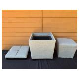 Convertible Storage Ottoman with Removable Lid and Inner Compartment