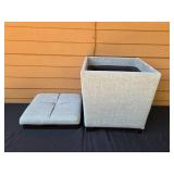 Convertible Storage Ottoman with Removable Lid and Inner Compartment