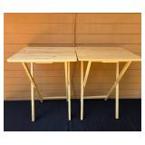 Set of 2 Wooden Folding TV Trays