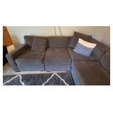 Gray U-Shaped Sectional Sofa with Cushions - Rug NOT Inc