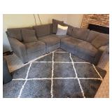 Gray U-Shaped Sectional Sofa with Cushions - Rug NOT Inc