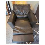 Gently Used Leather Recliner Chair with Dark Finish