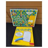 Collection of Board Games Including The Simpsons 3D Chess and Pictionary