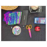 Assorted Household and Office Items Including Projector Stand and Baseball Display