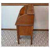 Vintage Roll-Top Wooden Desk with Drawers