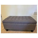 Tufted Storage Ottoman with Nailhead Trim