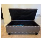 Tufted Storage Ottoman with Nailhead Trim