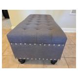 Tufted Storage Ottoman with Nailhead Trim