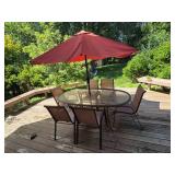 Outdoor Patio Set with Glass Table and Chairs