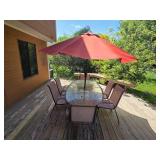 Outdoor Patio Set with Glass Table and Chairs