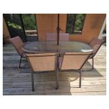 Outdoor Patio Set with Glass Table and Chairs