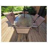 Outdoor Patio Set with Glass Table and Chairs