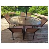 Outdoor Patio Set with Glass Table and Chairs