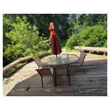 Outdoor Patio Set with Glass Table and Chairs