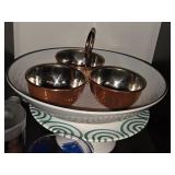 Decorative Bowl Set with Copper Cups and Assorted Drinkware