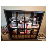 Large Black Bookshelf with Storage Baskets - Books & Contents Not Inc - Sold in Separate Lots