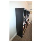 Large Black Bookshelf with Storage Baskets - Books & Contents Not Inc - Sold in Separate Lots