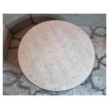 Round Marble Top Coffee Table with Metal Base