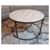 Round Marble Top Coffee Table with Metal Frame
