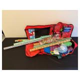Christmas Gift Wrap and Storage Set with Wrapping Paper, Ribbons, and Bag